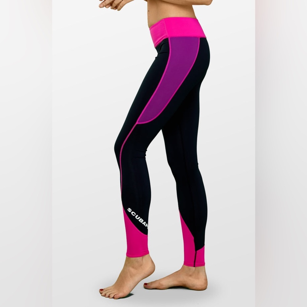 Women's Scuba Pro Pink and Black Leggings Dive,Snorkel,Swim upf 80